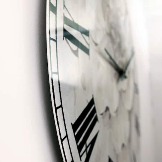 Designart Indigold Grey Peonies II Traditional Wall Clock